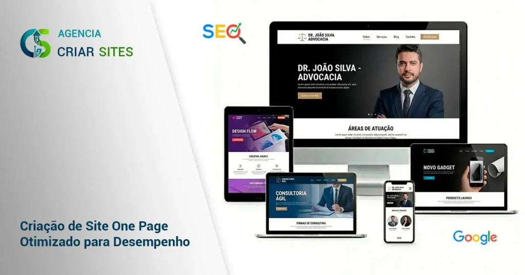Criação de Site One Page Otimizado para Desempenho - Agência Criar Sites.