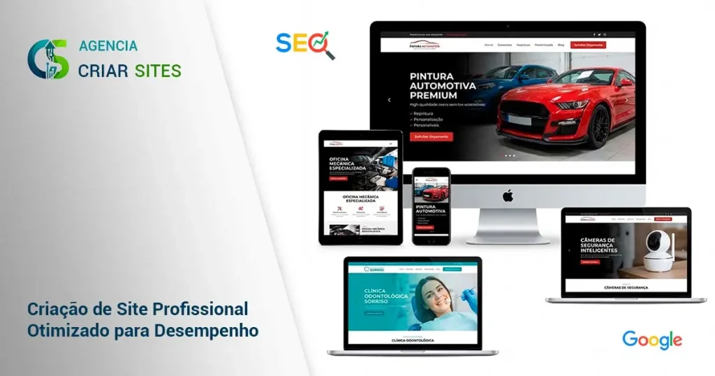 Criação de Site Profissional Otimizado para Desempenho - Agência Criar Sites.